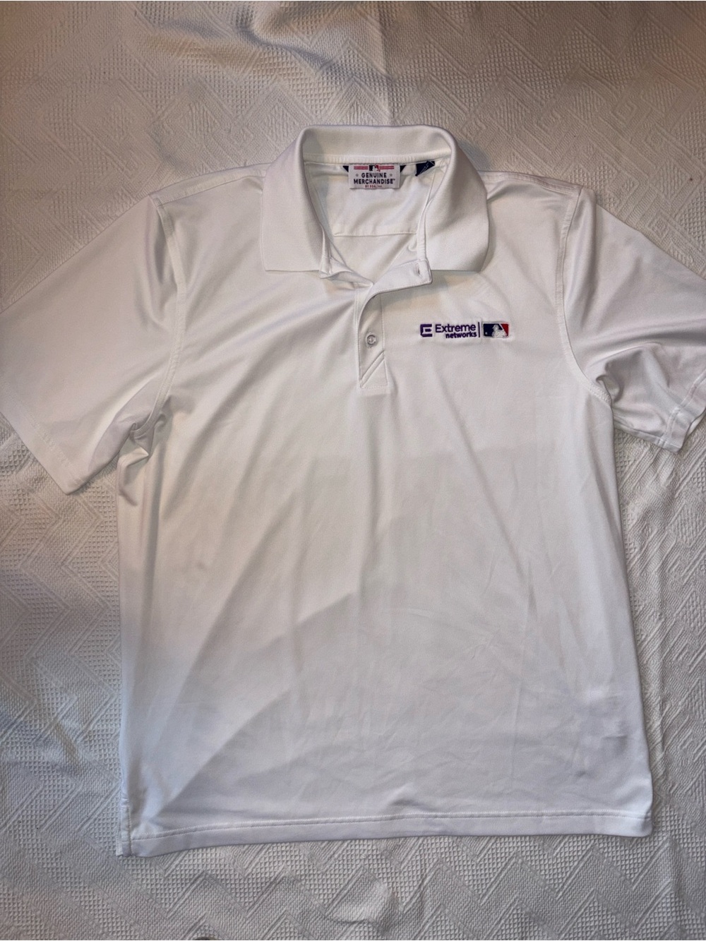 Cutter & Buck White Men’s Polo with Embroidered Patch